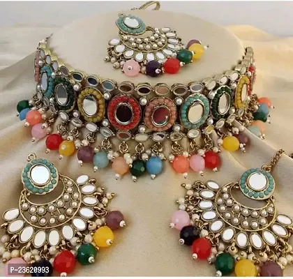 Necklace, Earring  Maang Tikka Set-thumb0