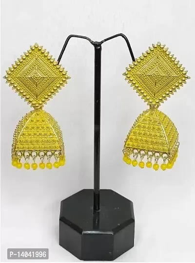 Yellow Square Earring-thumb0