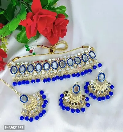 Necklace, Earring  Maang Tikka Set