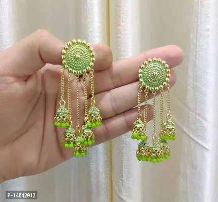 MY-Jhumkas Latest Collection 5 Layer Latkan earrings for Girls-thumb0