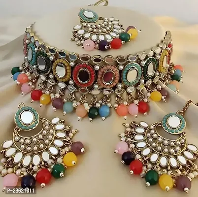Necklace, Earring  Maang Tikka Set-thumb0