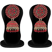 KUNDAN RED JHUMKI EARRING-thumb1