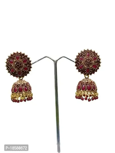 New kundan jhumki ( mehroon) colour-thumb0