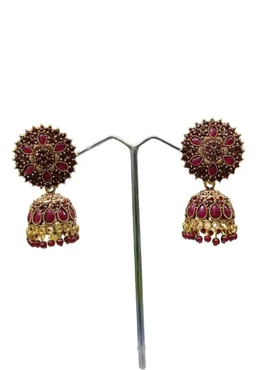 New kundan jhumki ( mehroon) colour