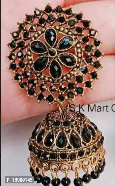 Kundan black jhumki-thumb2