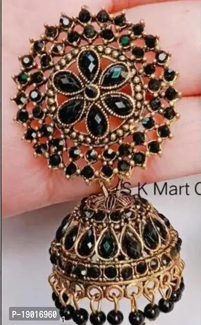 Kundan  black jhumki-thumb2