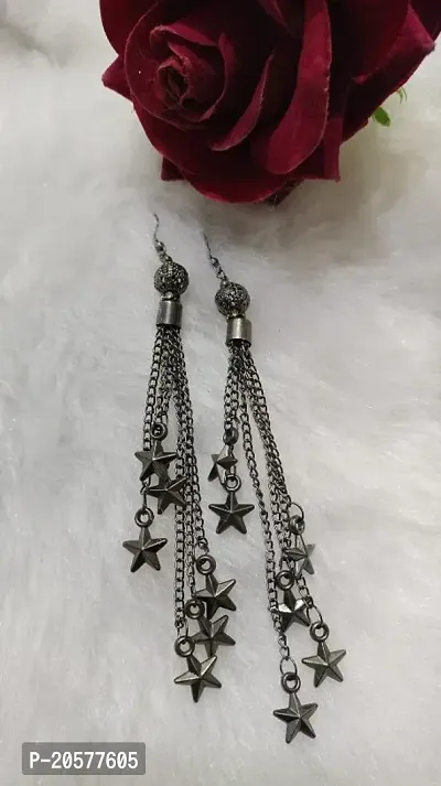 Silver oxidized earrings
