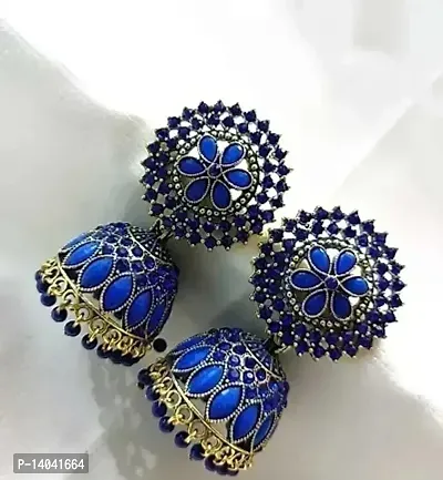 Traditional Blue Jhumki Party  Office Wear
