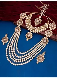 Jewellery Sets for Women Gold Plated Bridal Long Necklace Set-thumb2