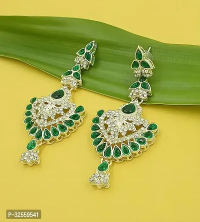 Necklace with Maang Tikka Earrings Indian Traditional Bridal Wedding Jewellery Set.-thumb3