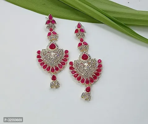 Necklace with Maang Tikka Earrings Indian Traditional Bridal Wedding Jewellery Set.-thumb4