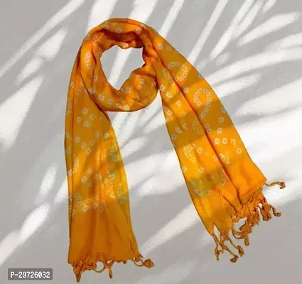 Elite Yellow Cotton Printed Stoles For Women