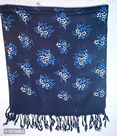 Elite Blue Viscose Printed Stoles For Women