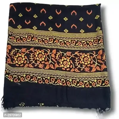 Elite Black Viscose Printed Stoles For Women