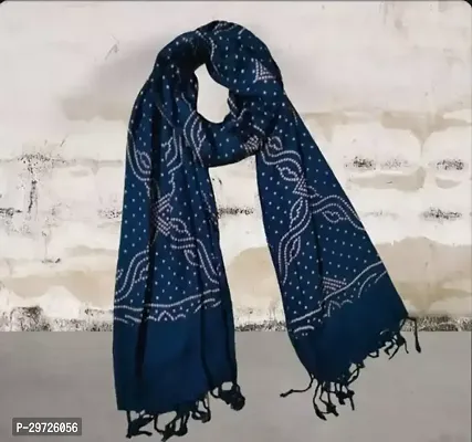 Elite Navy Blue Viscose Printed Stoles For Women