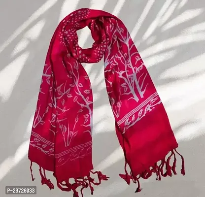 Elite Pink Cotton Printed Stoles For Women