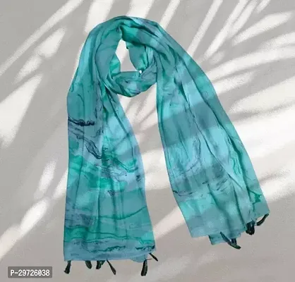 Elite Blue Cotton Printed Stoles For Women