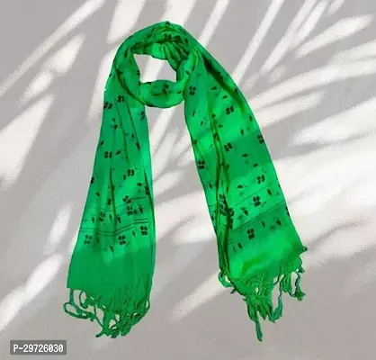 Elite Green Cotton Printed Stoles For Women