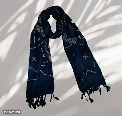 Elite Navy Blue Cotton Printed Stoles For Women-thumb0