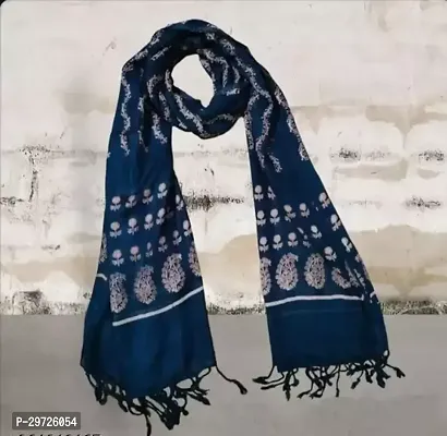 Elite Navy Blue Viscose Printed Stoles For Women