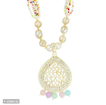 White Long Pearls Mala Jewellery Set-thumb4