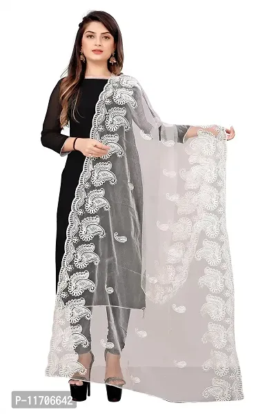 Buy EonSKY Designer Aari Embroidery Net White Dupatta For Women Girl_132  Online In India At Discounted Prices