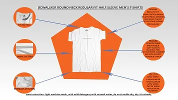 DCWALLKER Cotton Men's Half Sleeve Round Neck Plain Regular Fit Bio-Wash T-Shirt-180 GSM-thumb4