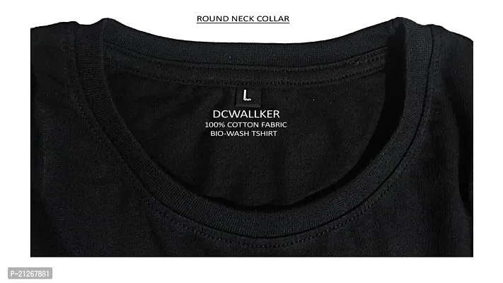 DCWALLKER Cotton Men's Half Sleeve Round Neck Plain Regular Fit Bio-Wash T-Shirt-180 GSM-thumb4