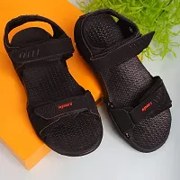 Frabio Men's Casual velcro Sandals/Running Walking Dailywear Indoor Outdoor Floaters -(Black) 119-thumb1