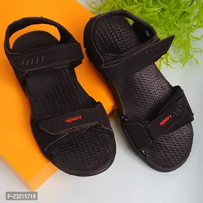 Frabio Men's Casual velcro Sandals/Running Walking Dailywear Indoor Outdoor Floaters -(Black) 119-thumb2