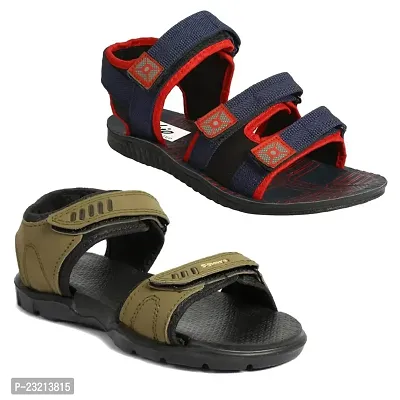 Frabio Men's Casual velcro Sandals/Running Walking Dailywear Indoor Outdoor Floaters -Pack of 2-thumb0