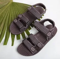 Frabio Men's Casual Dailywear Sandals/Indoor Outdoor Flip Flop Walking Sandals for Men/Leather Floater (Brown) (UK-6)-thumb1