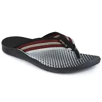 Frabio Mens Sport Flip Flops Comfort Casual Thong Sandals II Chappal II Slipper For Boys - Pack of 2 (2C WKBLACK-1)-thumb1