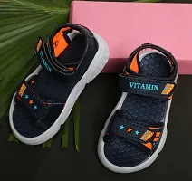 Frabio Synthetic Velcro Indoor Outdoor Sandals For Boys  Girls Kids Wear/Flip Flop Sandals and Floaters Footwear for Kids (Dark Blue::Orange)-thumb3