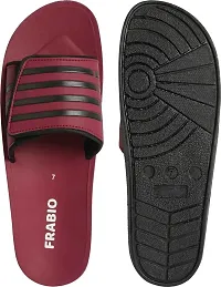Frabio Mens Slides Comfort Adjustable Slippers with Arch Support,Men's Athletic Slide,Mens Sliders Comfort Flip Flops Slippers (NW1-101Maroon_9)-thumb4