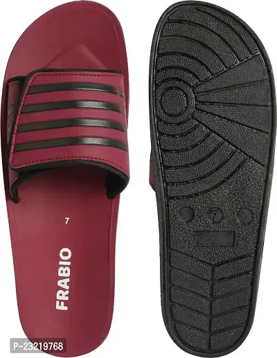 Frabio Mens Slides Comfort Adjustable Slippers with Arch Support,Men's Athletic Slide,Mens Sliders Comfort Flip Flops Slippers (NW1-101Maroon_9)-thumb5