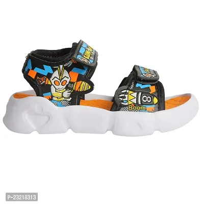 Frabio Synthetic Velcro Indoor Outdoor Sandals For Boys  Girls Kids Wear/Flip Flop Sandals and Floaters Footwear for Kids (Orange::Black)-thumb2