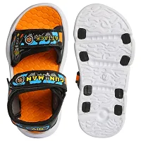 Frabio Synthetic Velcro Indoor Outdoor Sandals For Boys  Girls Kids Wear/Flip Flop Sandals and Floaters Footwear for Kids (Orange::Black)-thumb2