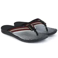 Frabio Mens Sport Flip Flops Comfort Casual Thong Sandals II Chappal II Slipper For Boys - Pack of 2 (2C WKBLACK-1)-thumb3