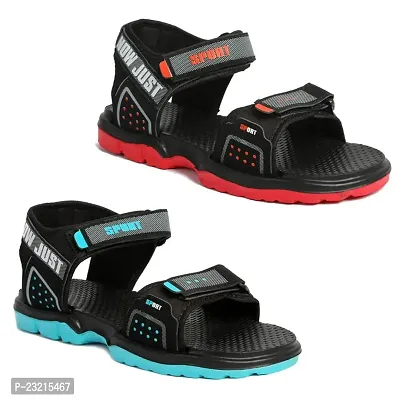 Frabio Men's Casual velcro Sandals/Running Walking Dailywear Indoor Outdoor Floaters -Pack of 2