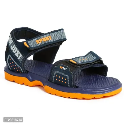 Frabio Men's Casual velcro Sandals/Running Walking Dailywear Indoor Outdoor Floaters -Blue-thumb0
