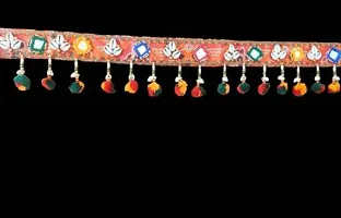 Stylish Diwali Decoration Jaipuri Toran With Mirror And Seap Toran-thumb3