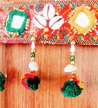 Stylish Diwali Decoration Jaipuri Toran With Mirror And Seap Toran-thumb4