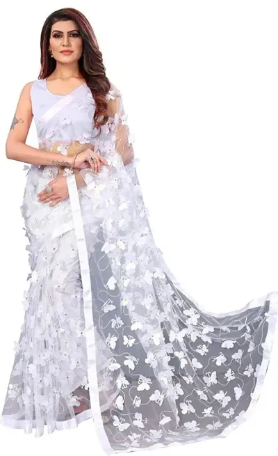 Beautiful Net Saree with Blouse piece