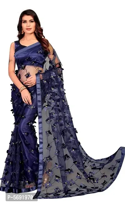 Beautiful Net Saree with Blouse piece-thumb0