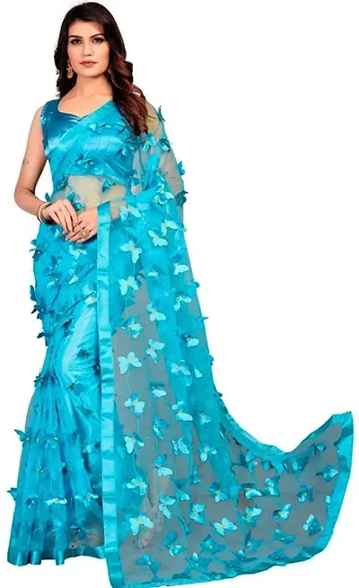 Hot Selling Net Saree with Blouse piece