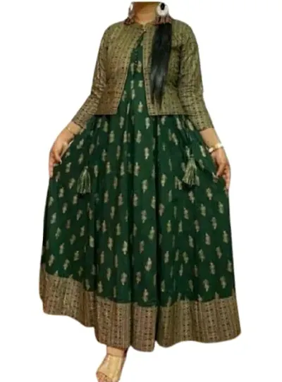 Women's Rayon Anarkali Kurti with Jacket