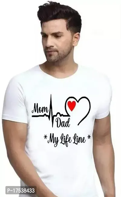 Reliable White Polyester Printed Round Neck Tees For Men-thumb0