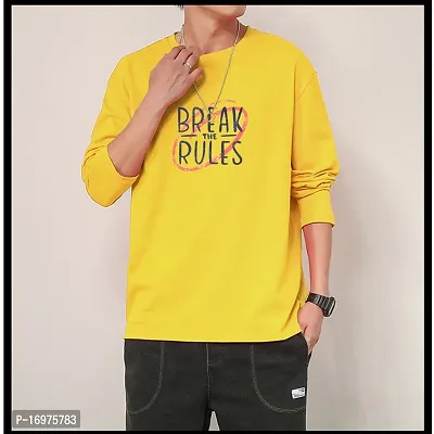 Stylish Cotton Blend Round Neck Printed Tshirt For Men