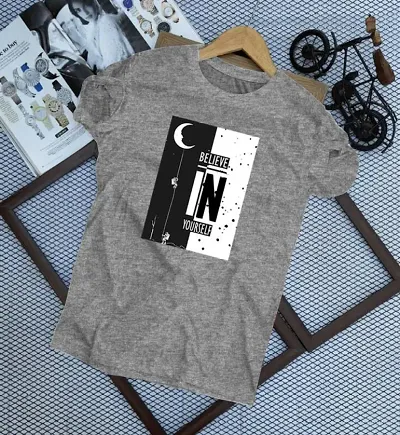Short-sleeve Printed Cotton Blend T-shirt for Men